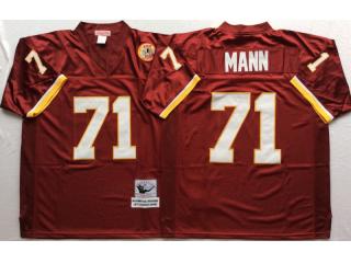 Washington Redskins 71 Charles Mann Football Jersey Red Retro