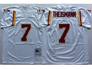 Washington Redskins 7 Joe Theismann Football Jersey White Retro