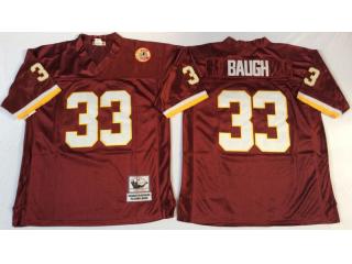 Washington Redskins 33 Sammy Baugh Football Jersey Red Retro