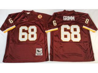 Washington Redskins 68 Russ Grimm Football Jersey Red Retro