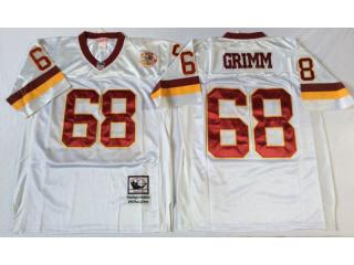 Washington Redskins 68 Russ Grimm Football Jersey White Retro