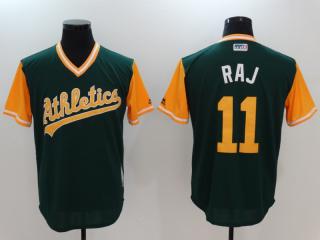 Men's 2017 Little League World Series Athletics #11 Rajai Davis Raj Green Jersey