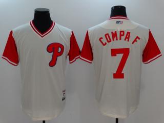 Men's 2017 Little League World Series Phillies #7 Maikel Franco Compa F Tan Jersey