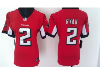 Women Atlanta Falcons 2 Matt Ryan Football Jersey Red