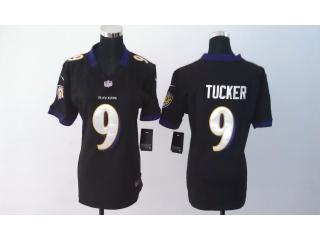 Women Baltimore Ravens 9 Justin Tucker Football Jersey Black