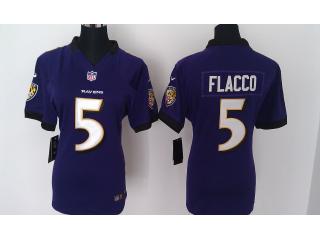 Women Baltimore Ravens 5 Joe Flacco Football Jersey Purple