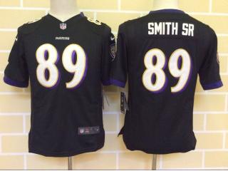Youth Baltimore Ravens 89 Steve Smith Sr Football Jersey Black