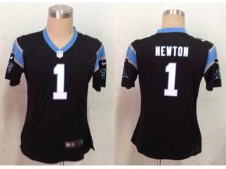 Women Carolina Panthers 1 Cam Newton Football Jersey Black