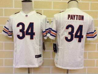 Youth Chicago Bears 34 Walter Payton Football Jersey White
