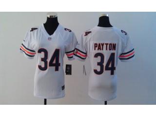 Women Chicago Bears 34 Walter Payton Football Jersey White