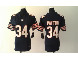 Women Chicago Bears 34 Walter Payton Football Jersey Navy Blue