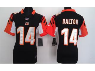 Women Cincinnati Bengals 14 Andy Dalton Football Jersey Black