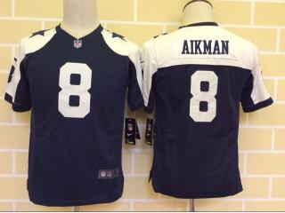 Youth Dallas Cowboys 8 Troy AIikman Football Jersey Navy Blue