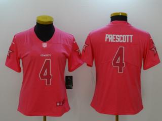 Women Dallas Cowboys 4 Dak Prescott Football Jersey Legend pink