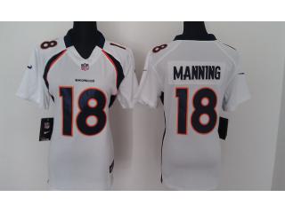Women Denver Broncos 18 Peyton Manning Football Jersey White