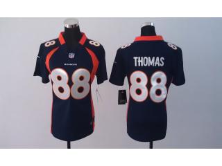 Women Denver Broncos 88 Demaryius Thomas Football Jersey Navy Blue
