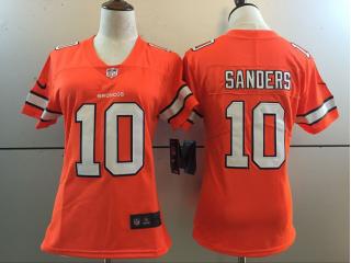 Women Denver Broncos 10 Emmanuel Sanders Football Jersey Orange