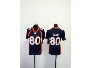 Women Denver Broncos 80 Vernon Davis Football Jersey Navy Blue