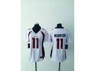 Women Denver Broncos 11 Jordan Norwood Football Jersey White