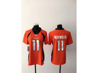 Women Denver Broncos 11 Jordan Norwood Football Jersey Orange
