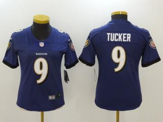 Women Baltimore Ravens 9 Justin Tucker Football Jersey Legend Purple