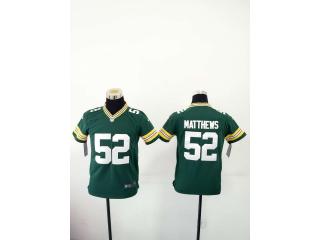 Youth Green Bay Packers 52 Clay Matthews Football Jersey