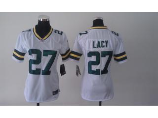 Women Green Bay Packers 27 Eddie Lacy Football Jersey White