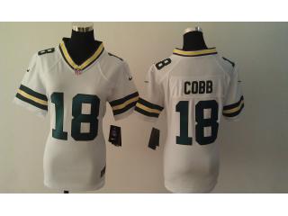 Women Green Bay Packers 18 Randall Cobb Football Jersey White