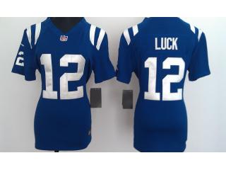 Women Indianapolis Colts 12 Andrew Luck Football Jersey Blue