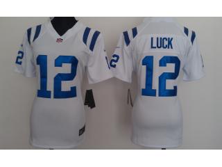 Women Indianapolis Colts 12 Andrew Luck Football Jersey White