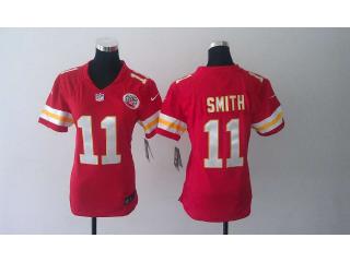 Women Kansas City Chiefs 11 Alex Smith Football Jersey Red