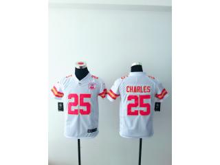 Youth Kansas City Chiefs 25 Jamaal Charles Football Jersey White