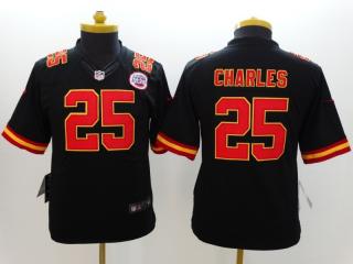 Youth Kansas City Chiefs 25 Jamaal Charles Football Jersey Black