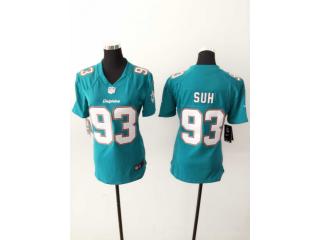 Women Miami Dolphins 93 Ndamukong Suh Football Jersey Green