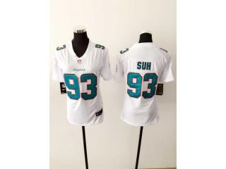 Women Miami Dolphins 93 Ndamukong Suh Football Jersey White