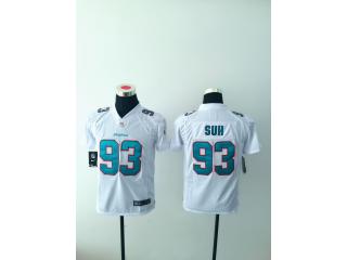 Youth Miami Dolphins 93 Ndamukong Suh Football Jersey White