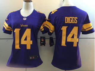 Women Minnesota Vikings 14 Stefon Diggs Football Jersey Legend Purple