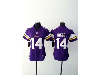Women Minnesota Vikings 14 Stefon Diggs Football Jersey Purple