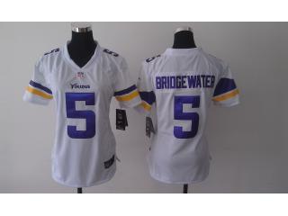 Women Minnesota Vikings 5 Teddy Bridgewater Football Jersey White