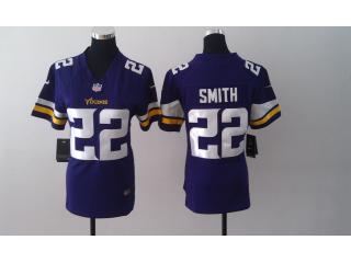Women Minnesota Vikings 22 Harrison Smith Football Jersey Purple