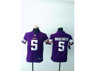 Youth Minnesota Vikings 5 Teddy Bridgewater Football Jersey Purple