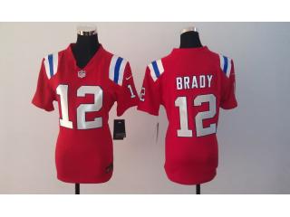 Women New England Patriots 12 Tom Brady Football Jersey Red