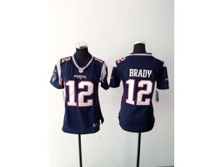 Women New England Patriots 12 Tom Brady Football Jersey Navy Blue