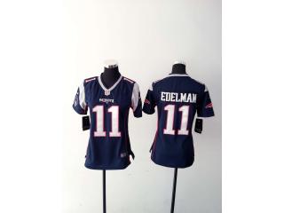 Women New England Patriots 11 Julian Edelman Football Jersey Navy Blue