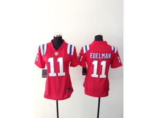 Women New England Patriots 11 Julian Edelman Football Jersey REd