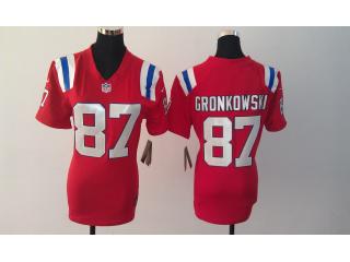 Women New England Patriots 87 Rob Gronkowski Football Jersey Red