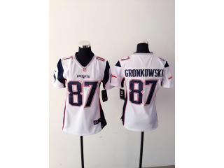 Women New England Patriots 87 Rob Gronkowski Football Jersey White