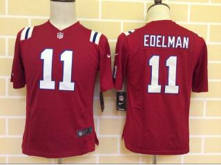 Youth New England Patriots 11 Julian Edelman Football Jersey Red