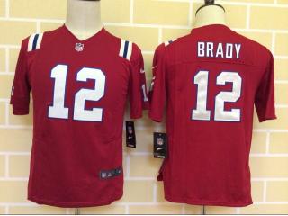 Youth New England Patriots 12 Tom Brady Football Jersey Red