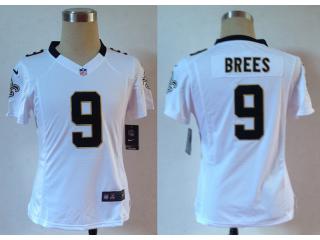 Women New Orleans Saints 9 Drew Brees Football Jersey White